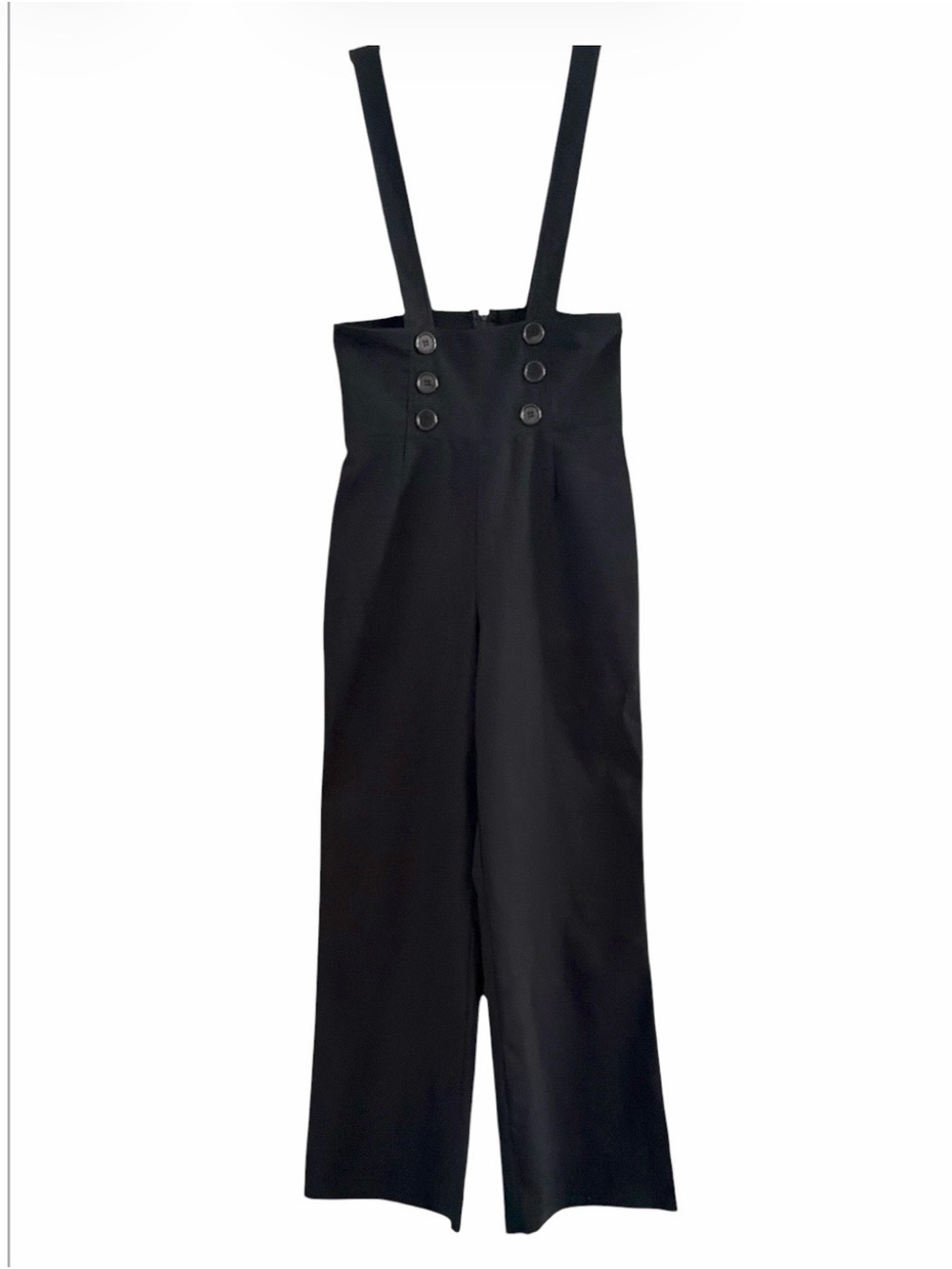 Vintage 90s Valia Pin Up Sailor  Suspender Jumpsuit Wide Leg Retro Overalls M